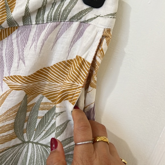 Tahari spring summer resort palm printed linen pants - Picture 6 of 9